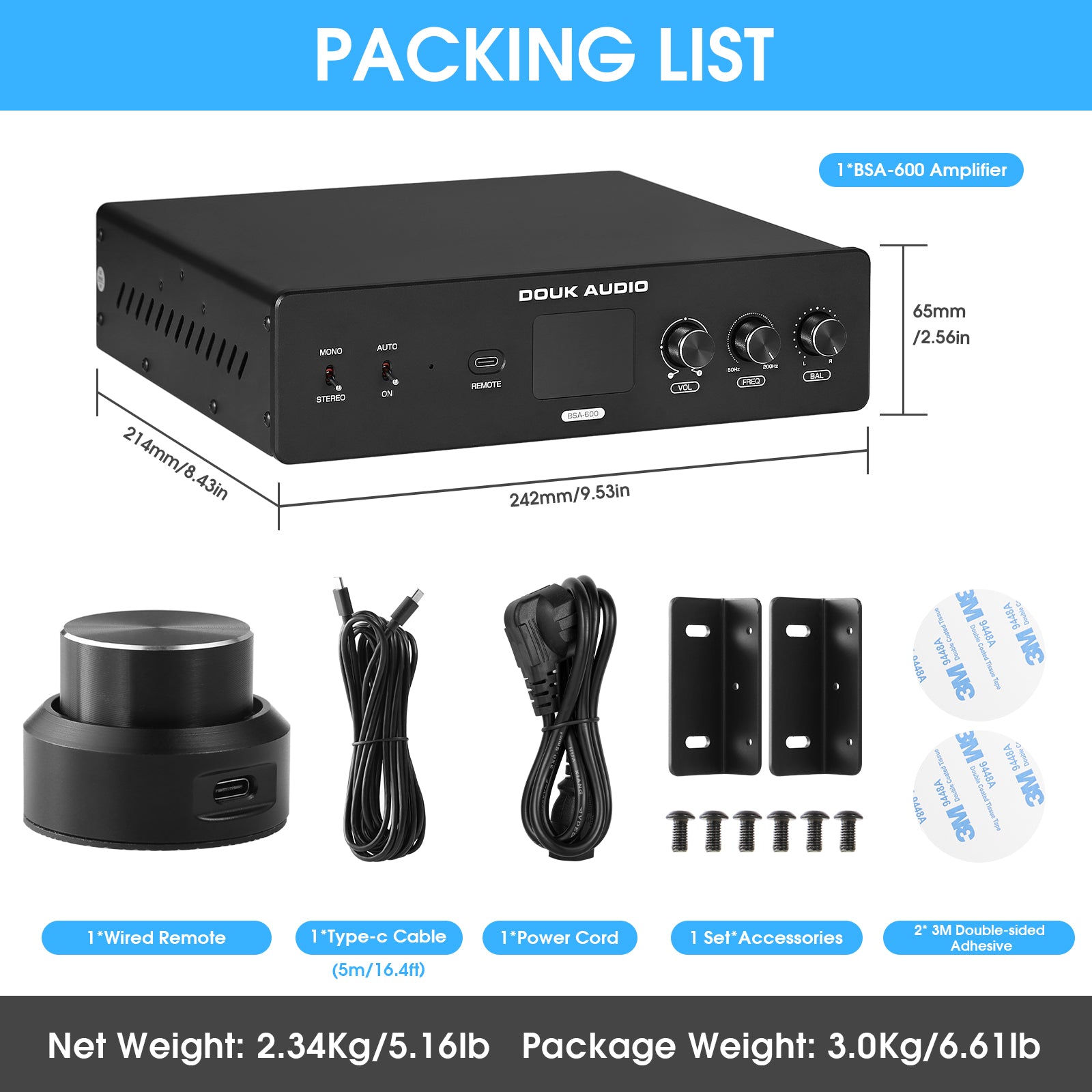 Douk Audio BSA-600 230 W Bridge Stereo/Mono Bass Shaker Verstärker Subwoofer Power Amp für Transducer