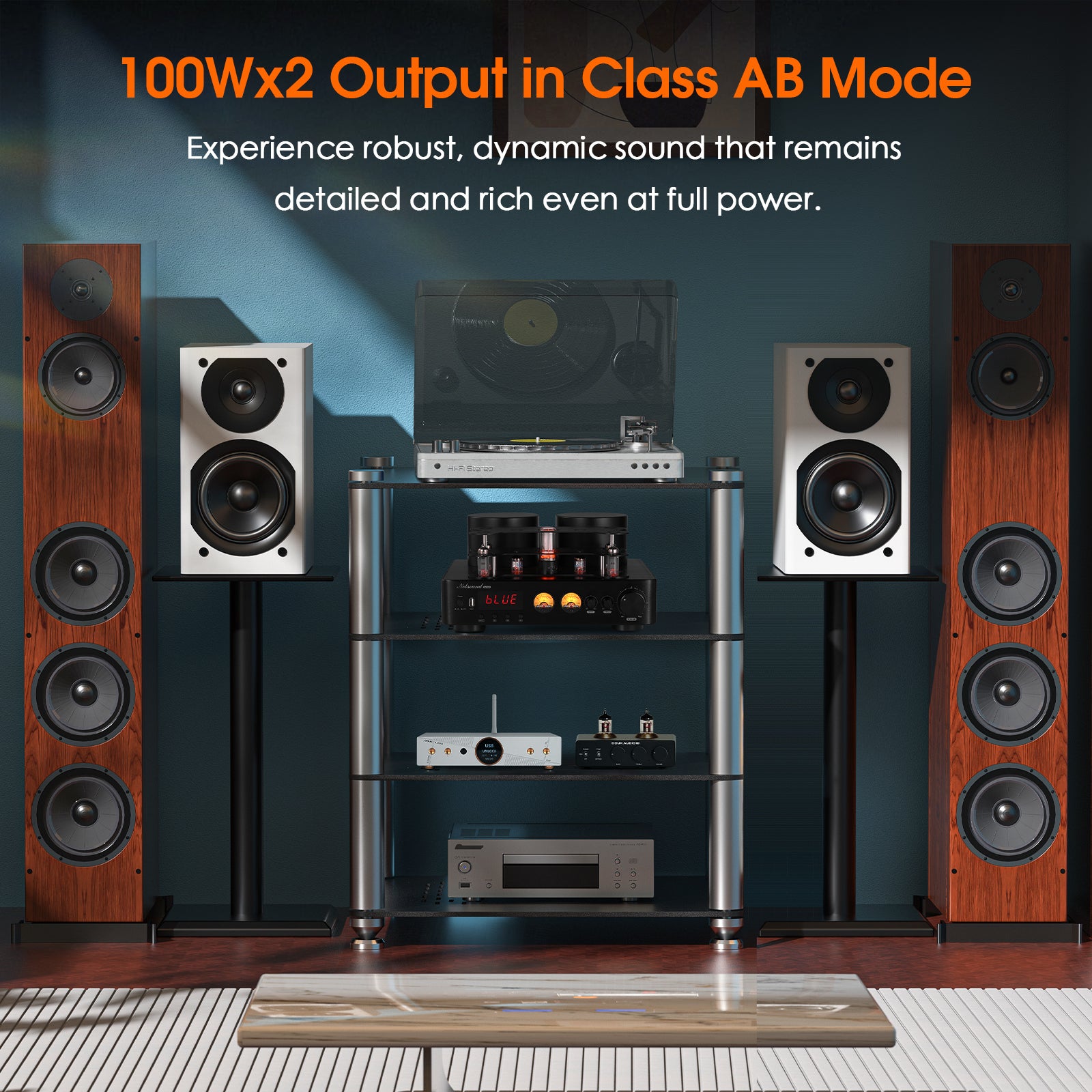 Nobsound AV-525 HiFi Bluetooth 5.0 Vacuum Tube Amplifier Coaxial / Optical Integrated Audio Amp