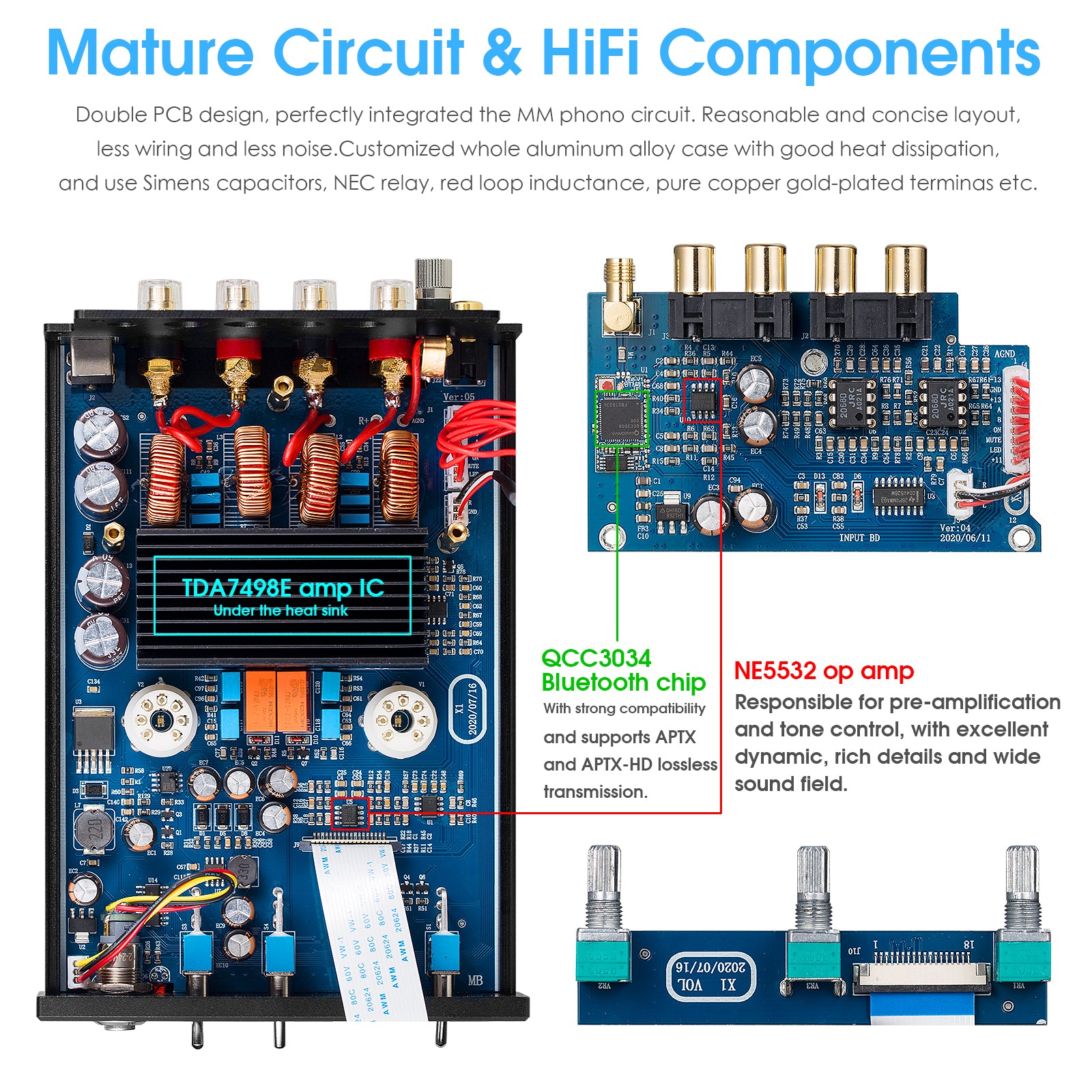 Douk Audio X1 HiFi Bluetooth 5.0 Vakuumröhrenverstärker Desktop-Audioverstärker für Plattenspieler 160Wx2