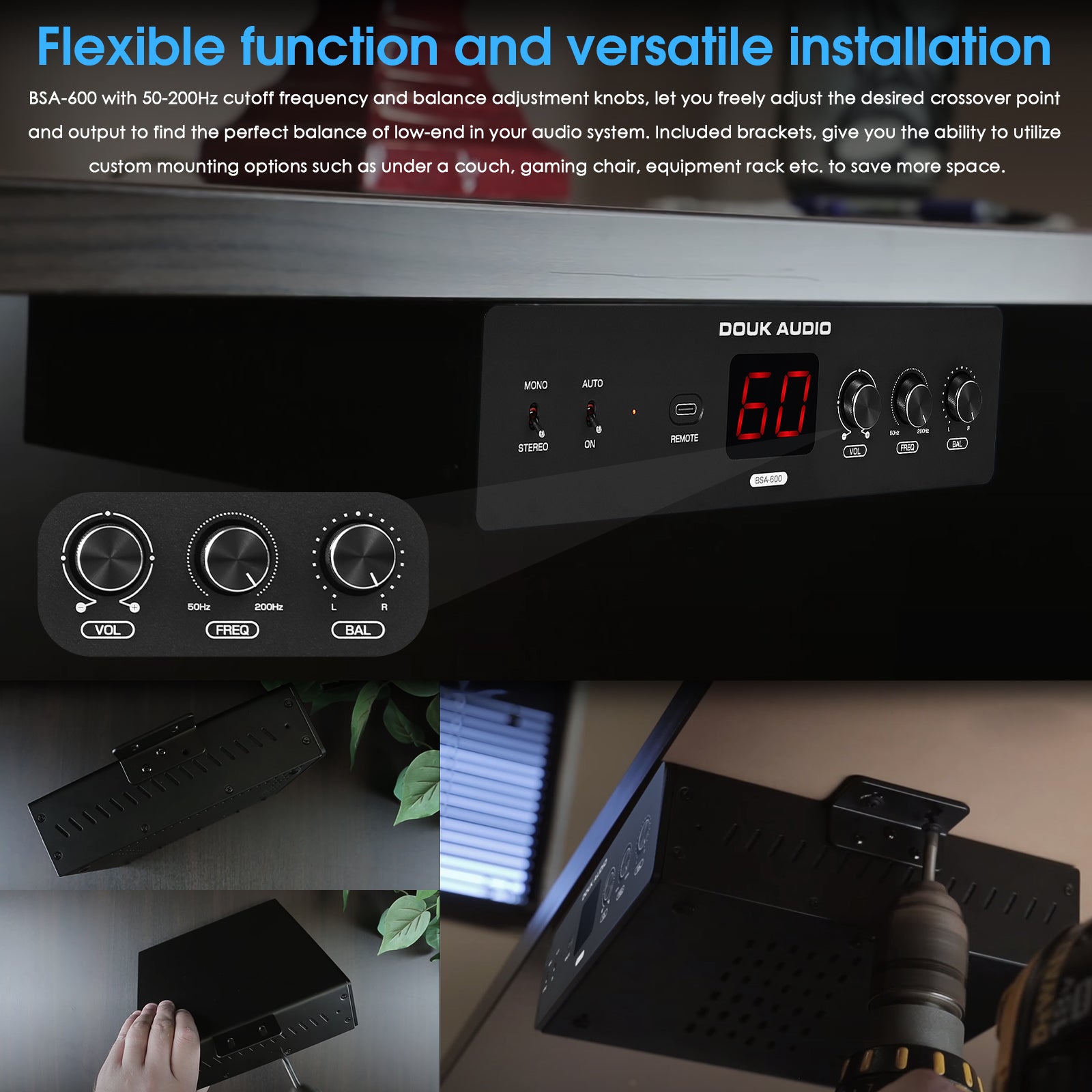 Douk Audio BSA-600 230 W Bridge Stereo/Mono Bass Shaker Verstärker Subwoofer Power Amp für Transducer