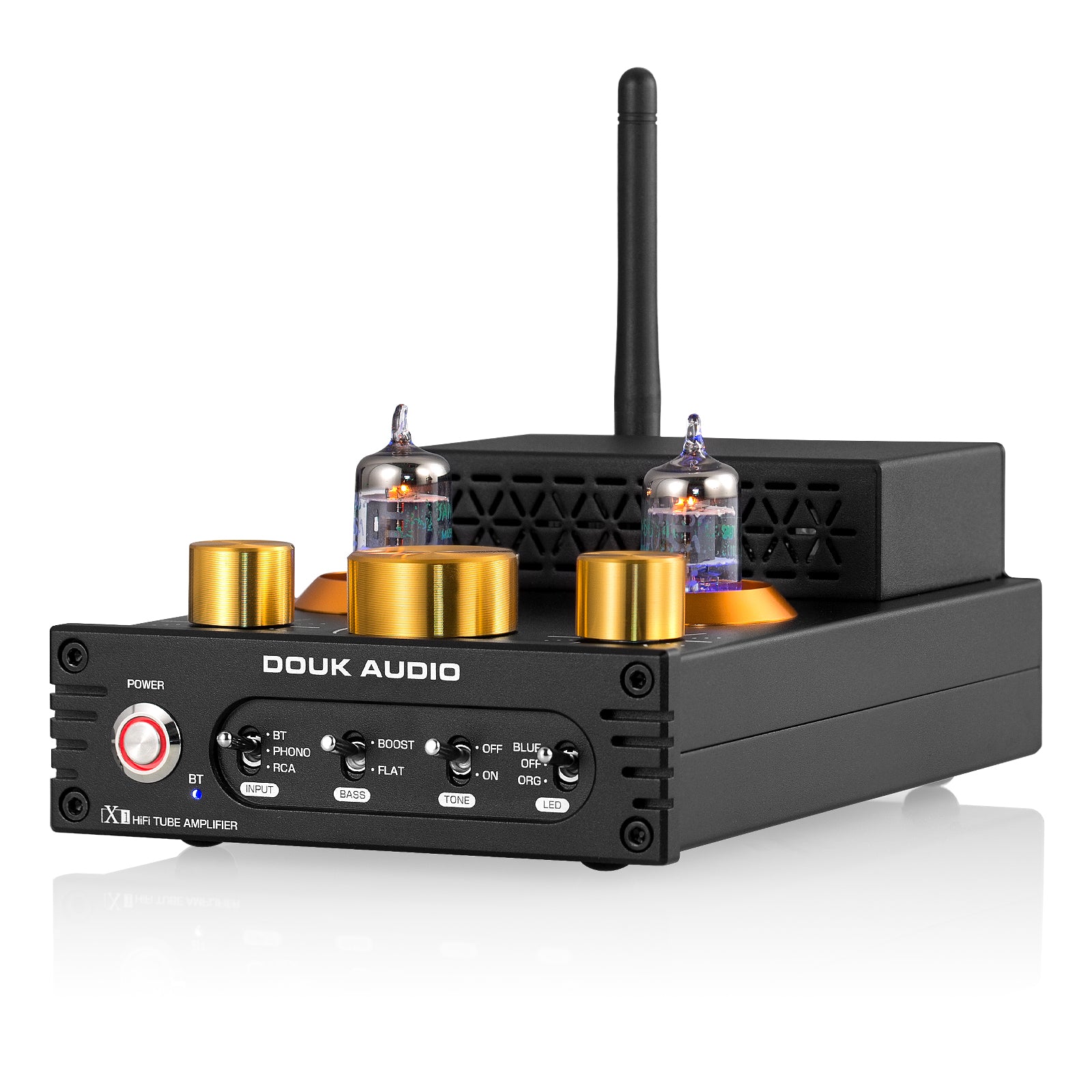 Douk Audio X1 HiFi Bluetooth 5.0 Vakuumröhrenverstärker Desktop-Audioverstärker für Plattenspieler 160Wx2