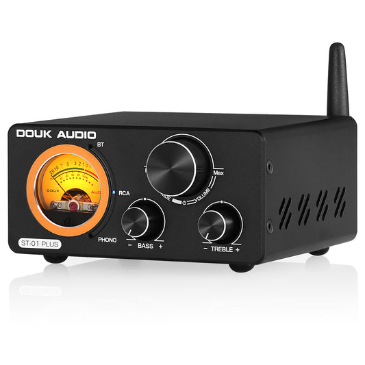 Douk Audio ST-01 PLUS HiFi 蓝牙 TPA3255 数字放大器 VU 表转盘音频立体声放大器