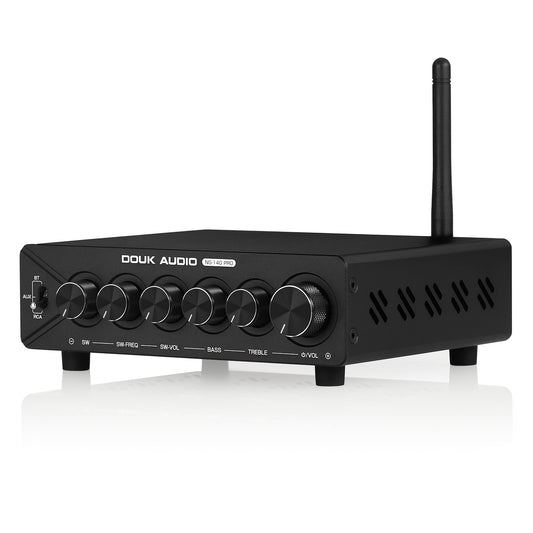 Douk Audio NS-14G PRO HiFi 2.1 Channel Bluetooth TPA3255 Digital Amplifier Subwoofer Stereo Audio Amp