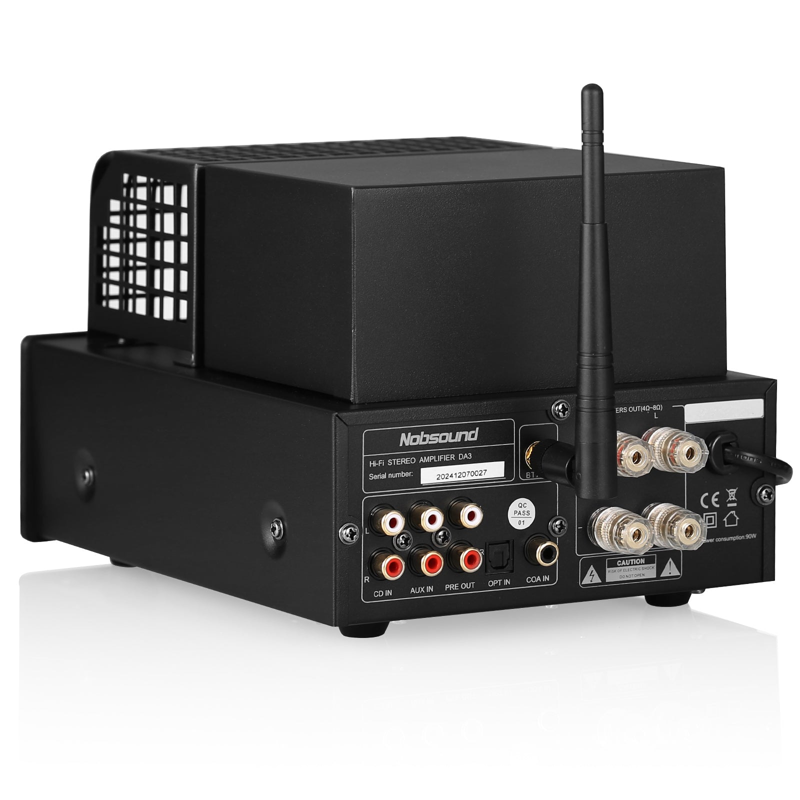 Nobsound DA3 HIFI Bluetooth Tube Power Amplifier with COAX/OPT/USB IN