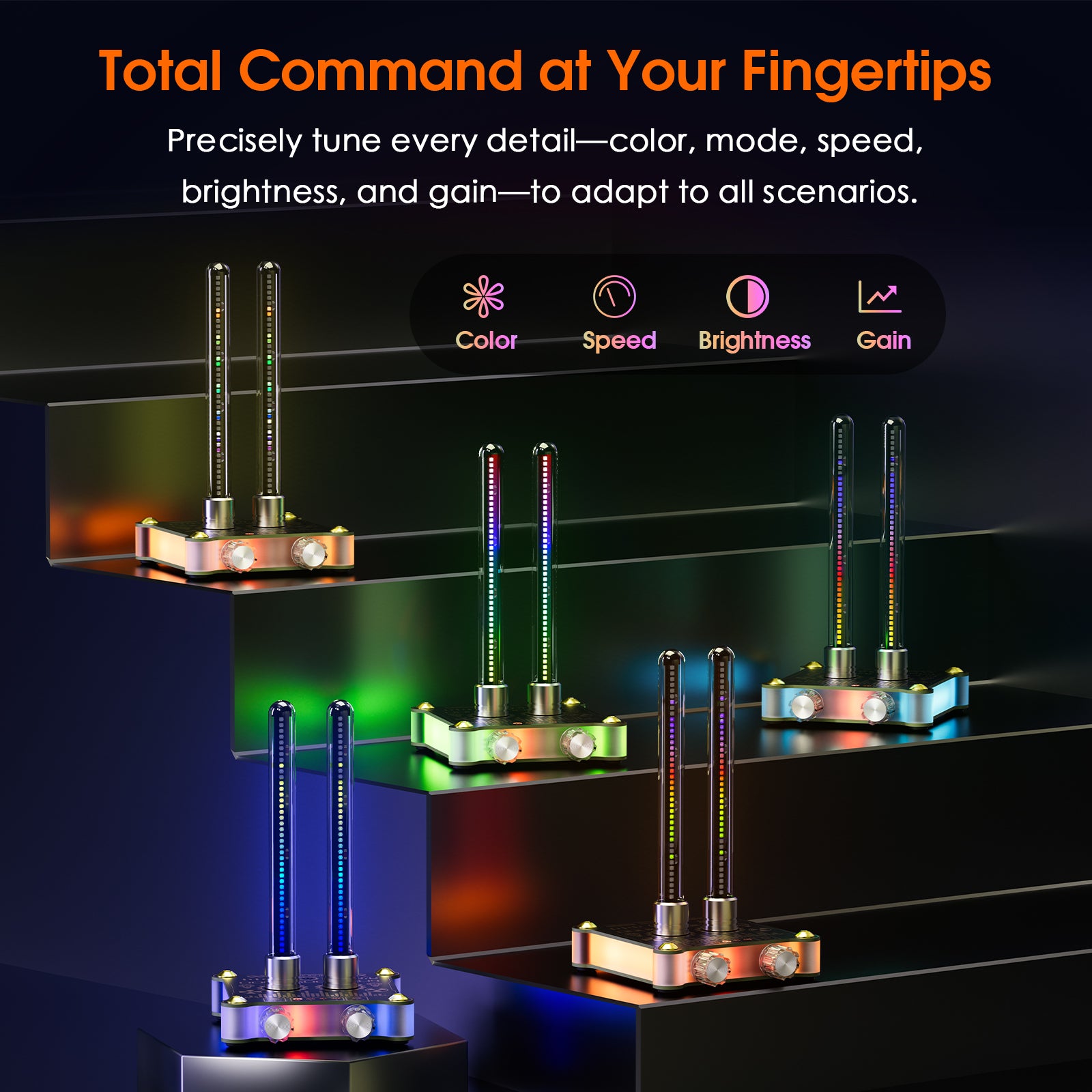 Douk Audio VU9MINI RGB LED Tube Sound Level Meter Music Spectrum Display