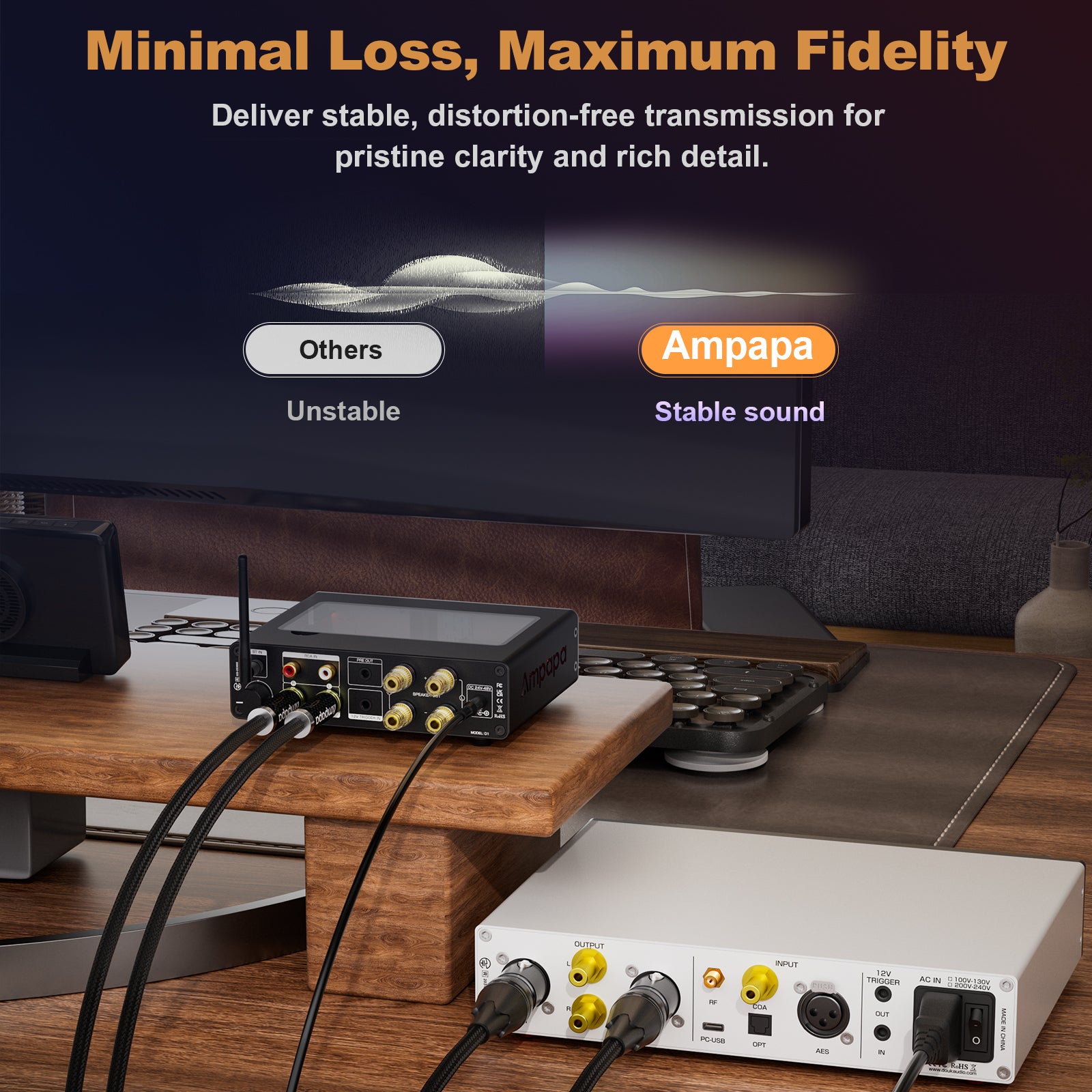 Ampapa 1/4 Inch TRS to XLR Female Balanced Cable with Oxygen-free Copper