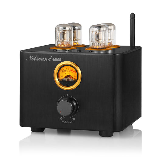 Nobsound B100 Bluetooth-Röhrenverstärker, USB-Player, COAX/OPT-Leistungsverstärker mit VU-Meter