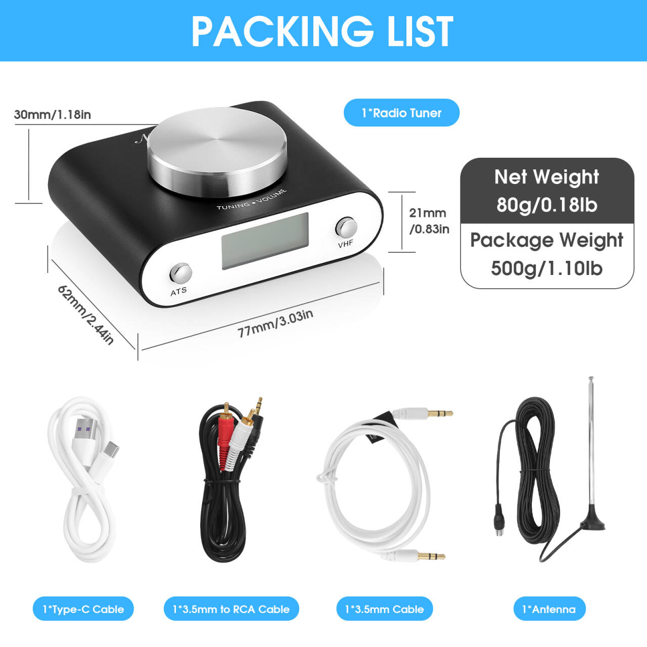 Mini FM Radio Transistor Global Universal Manual/Auto Search with Display Screen