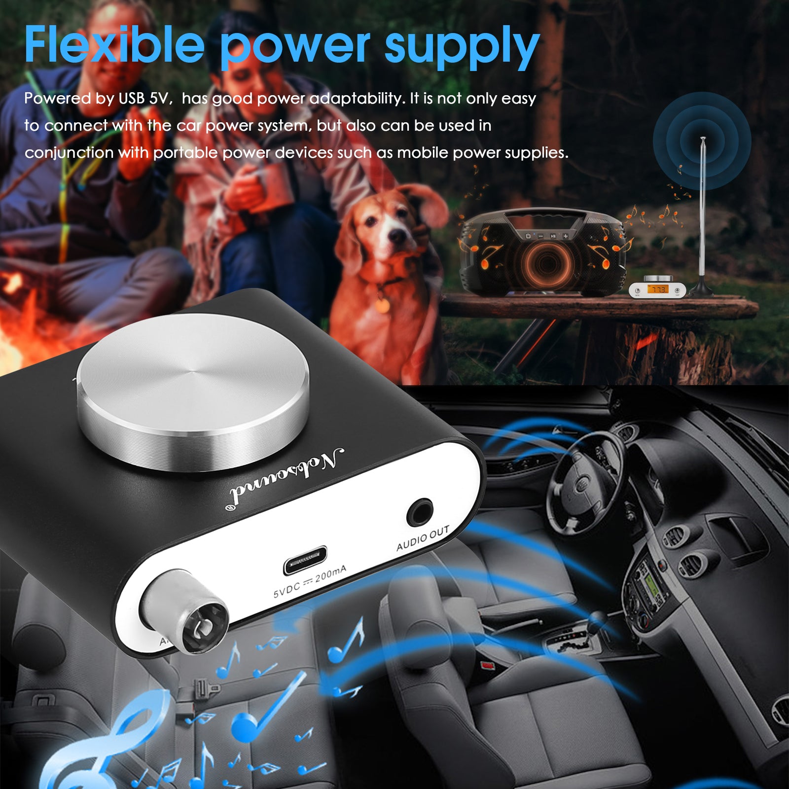 Mini FM Radio Transistor Global Universal Manual/Auto Search with Display Screen