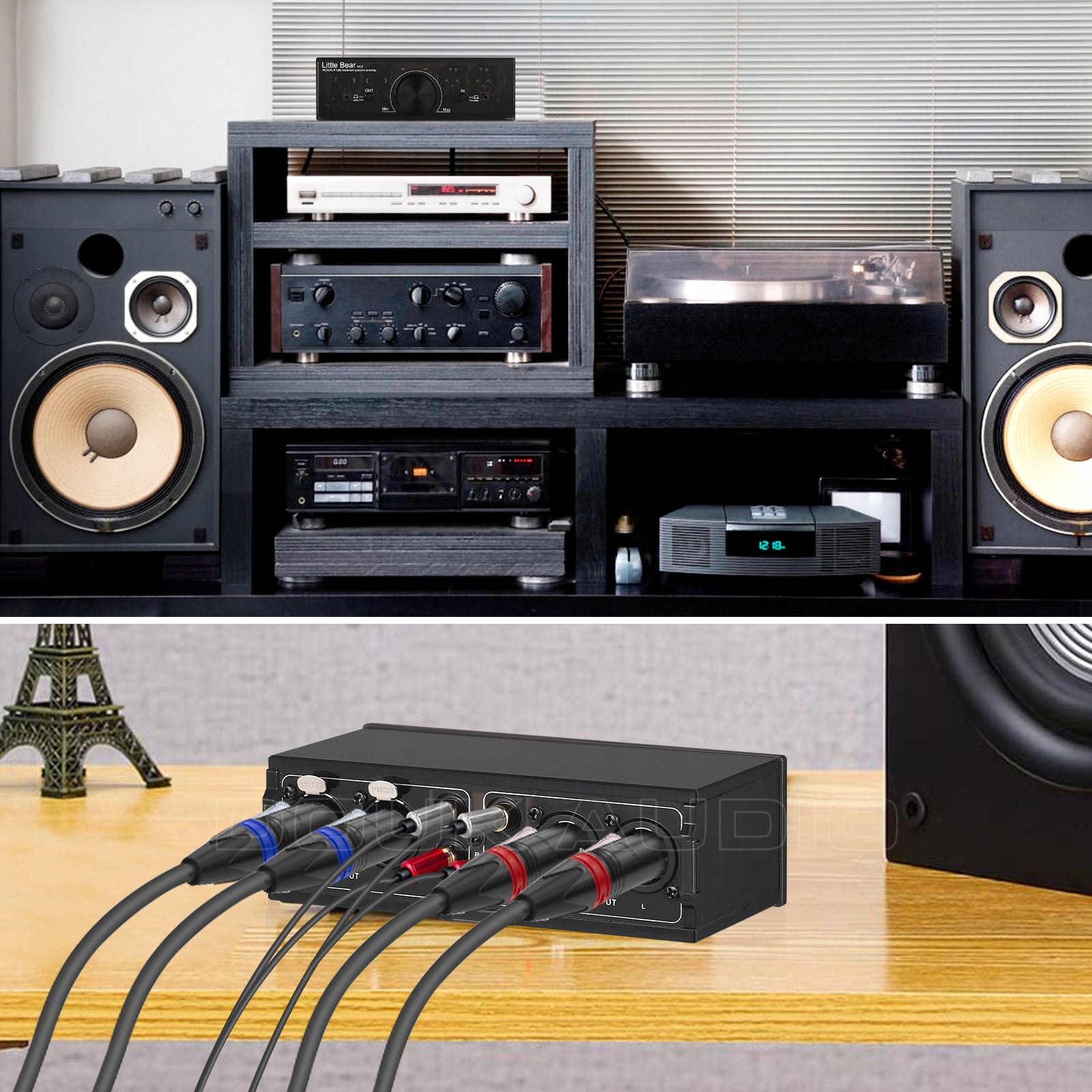 Little Bear MC2 迷你 2 路全平衡 XLR/RCA 音频转换器切换器手动选择器盒前置放大器