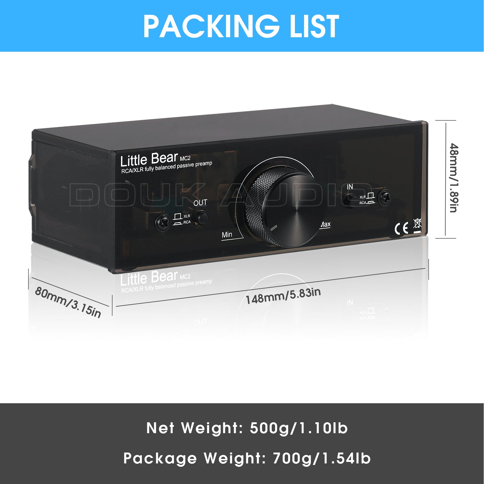 Little Bear MC2 迷你 2 路全平衡 XLR/RCA 音频转换器切换器手动选择器盒前置放大器
