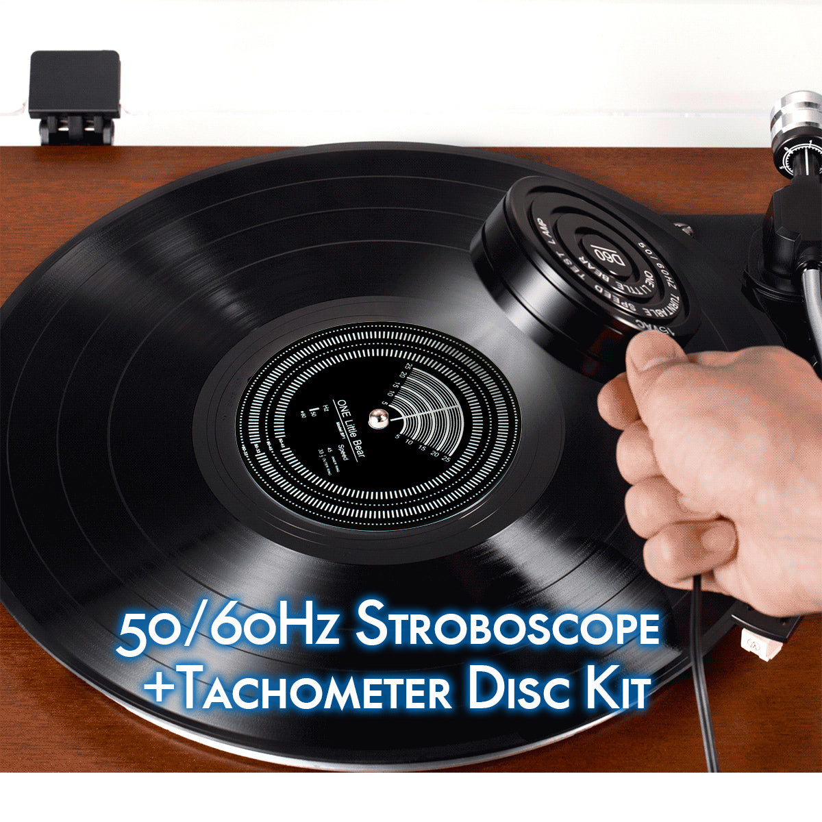 Little Bear Mini 50/60 Hz Stroboskop-Speed-Blitzlicht + Drehzahlmesserscheibe für Plattenspieler-LP-Schallplatten
