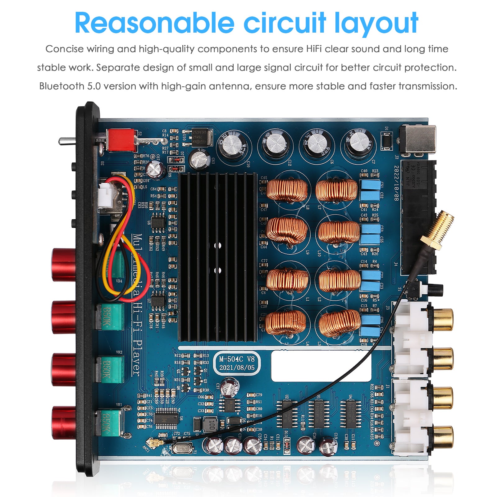 Douk Audio M4 HiFi Bluetooth 5.0 Digital Amplifier Stereo 4 Channel Multi-room Audio Amp 50W×4