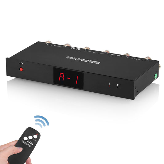 Douk Audio SP102 PRO 2 Way Amplifier / Speaker Switcher Box Stereo A/B Audio Selector LED Display