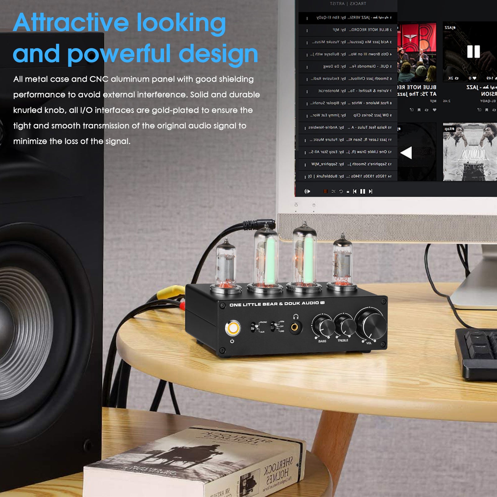 Douk Audio T9 HiFi Magic 6E2 Vacuum Tube Stereo Preamp MM/MC Phono Stage for Turntable Amp