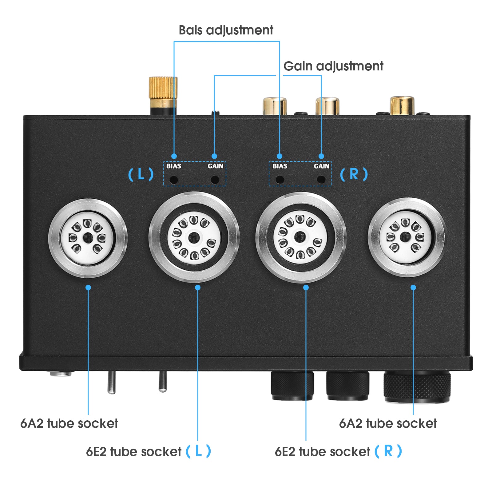 Douk Audio T9 HiFi Magic 6E2 Vacuum Tube Stereo Preamp MM/MC Phono Stage for Turntable Amp