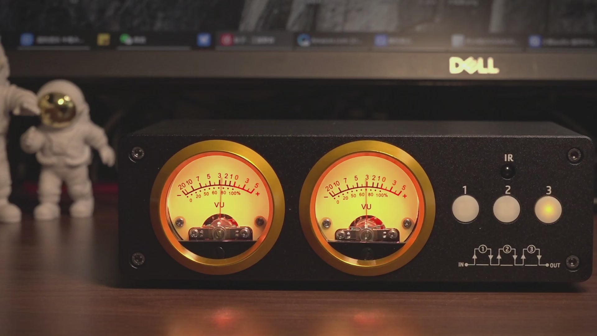 Douk Audio L3 3 Channel Stereo Audio Loop Switcher with VU Meter RCA Selector BOX