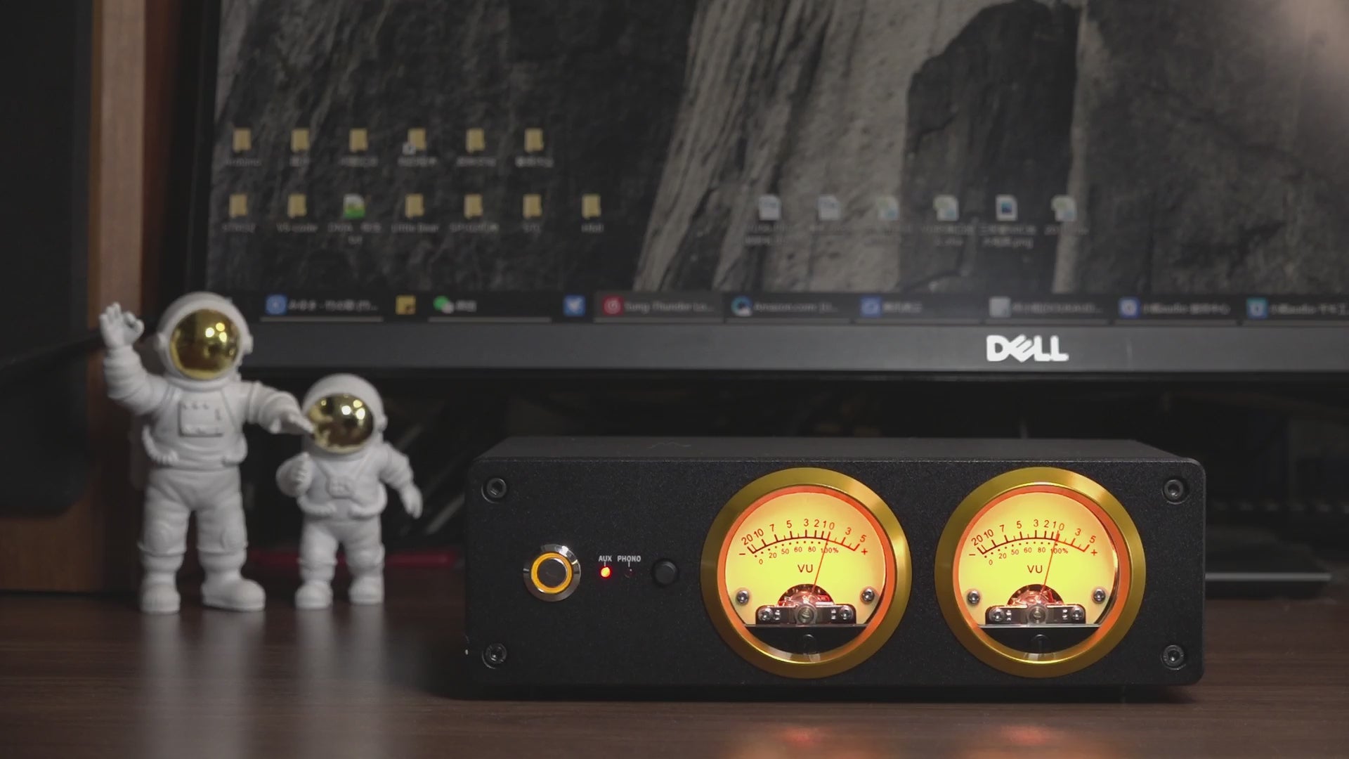 Douk Audio T13 Phono Preamp for MM Turntables Stereo Desktop Headphone Amplifier w/VU Meter