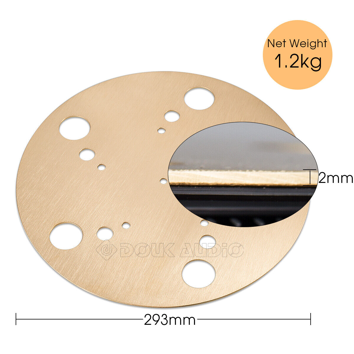 HiFi-Plattenspieler-Plattenmatte aus reinem Messing für Vinyl-LP-Plattenspieler, 2-mm-Pad-Slipmat