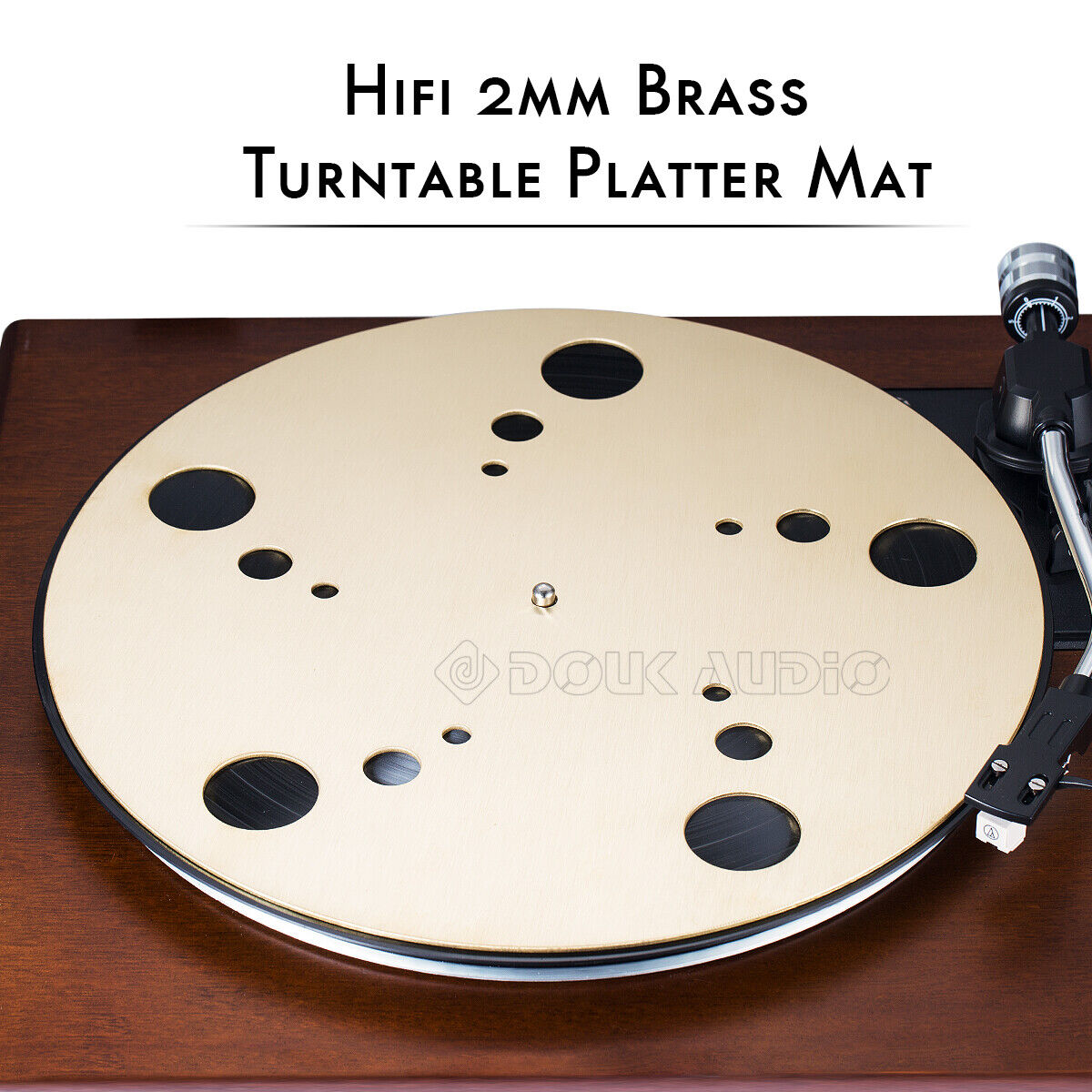 HiFi-Plattenspieler-Plattenmatte aus reinem Messing für Vinyl-LP-Plattenspieler, 2-mm-Pad-Slipmat