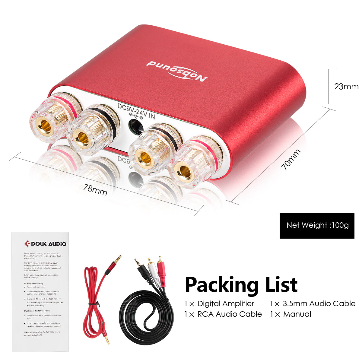 Nobsound NS-10G PRO Mini Bluetooth 5.0 Digitalverstärker DSP HiFi Stereo Audio Power Amp