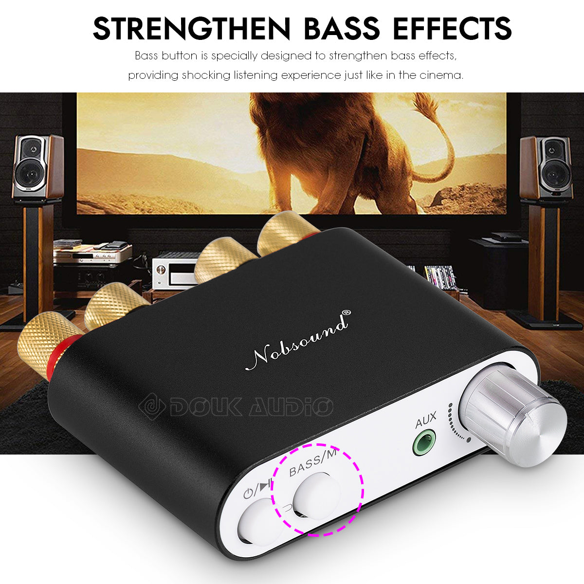 Nobsound NS-10G Mini Bluetooth 5.0 Digital Amplifier HiFi Stereo Audio Bass Amp 50W+50W