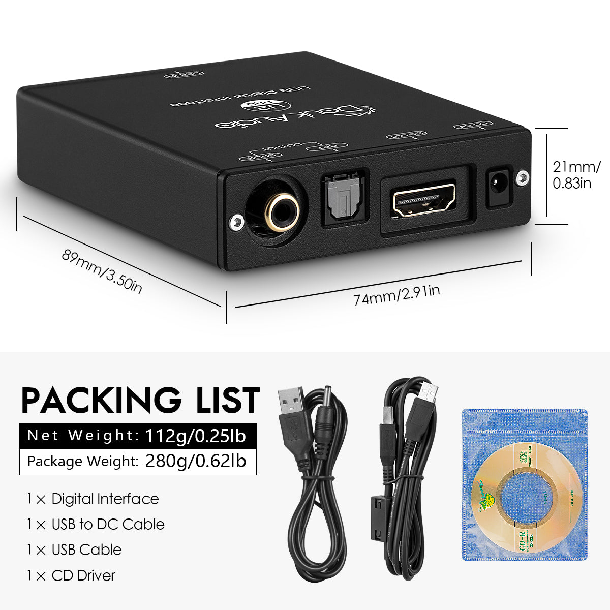 Douk Audio U2 PRO XMOS XU208 USB to COAX/OPT/HDMI Converter Digital Interface DSD256