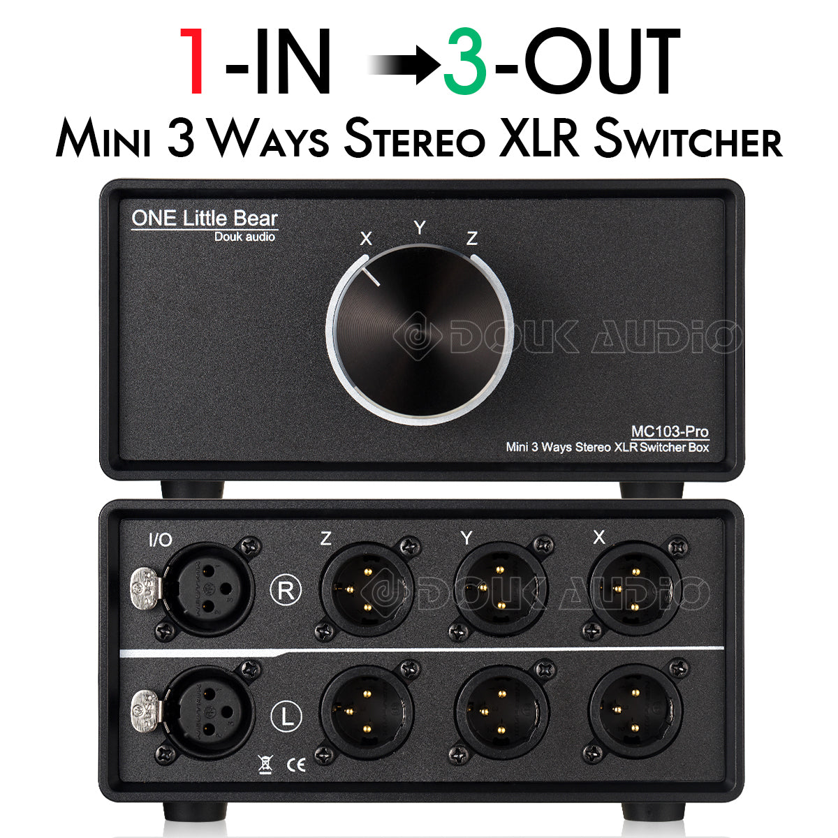 小熊 MC103-Pro 1(3)进3(1)出 XLR平衡音频转换器 立体声无源选择器切换器