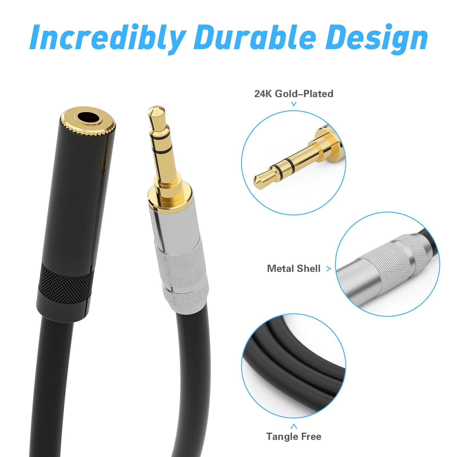 Douk Audio HiFi 3.5mm Stereo Audio Cable Headphone Extension Cord Male to Female Auxiliary