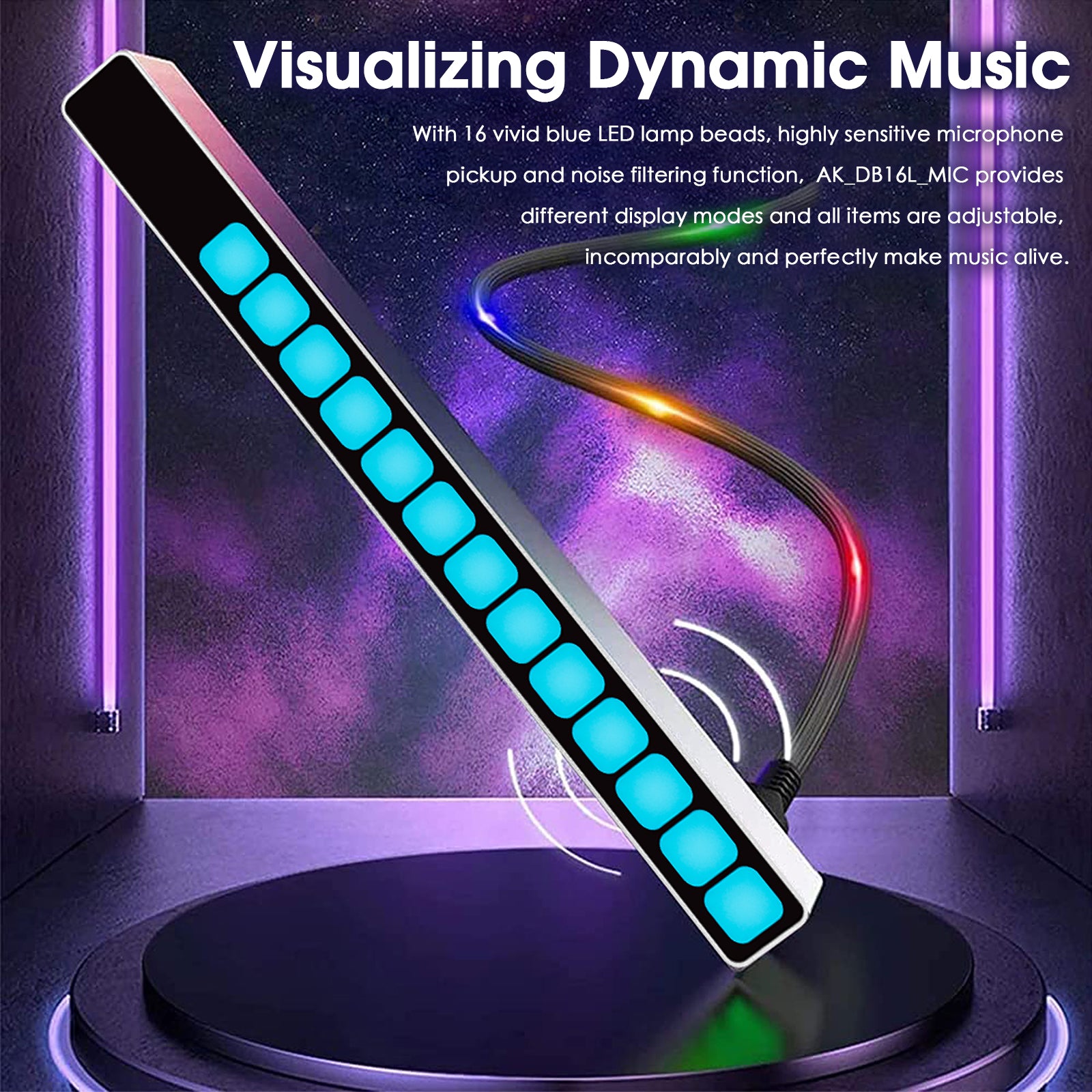 Douk Audio 16-Bit MIC Sound Level Meter Music Spectrum Visualizer Analyzer Car Audio Display