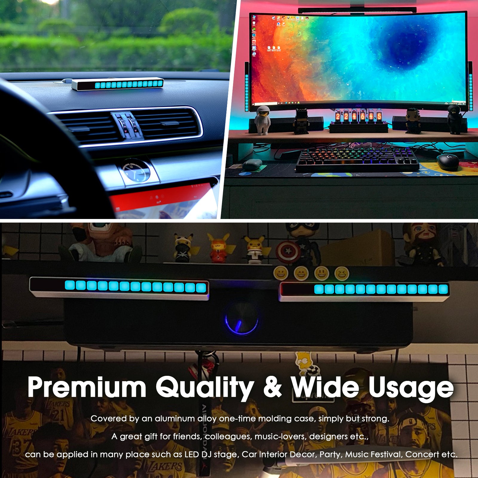 Douk Audio 16-Bit MIC Sound Level Meter Music Spectrum Visualizer Analyzer Car Audio Display