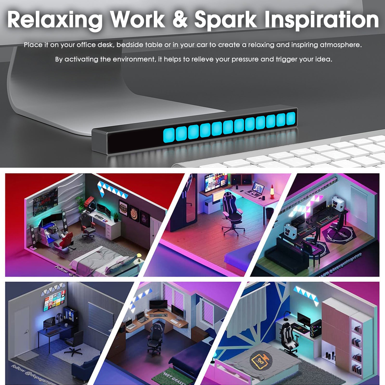 Douk Audio 16-Bit MIC Sound Level Meter Music Spectrum Visualizer Analyzer Car Audio Display