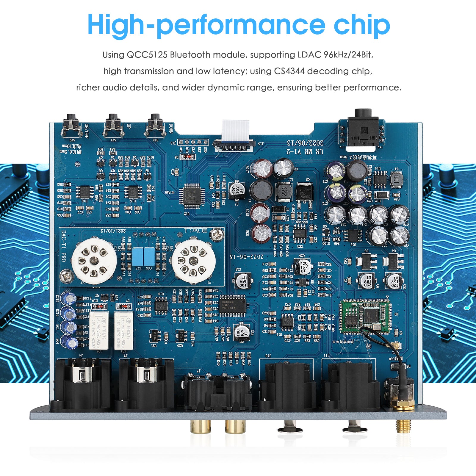 Douk Audio H8 HiFi Tube Bluetooth Preamp Receiver Balanced XLR/RCA Pre-Amplifier Headphone Amp