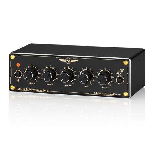 Douk Audio EQ5 Mini 5-Band EQ Vorverstärker Equalizer Stereo Heim-/Auto-Audioprozessor