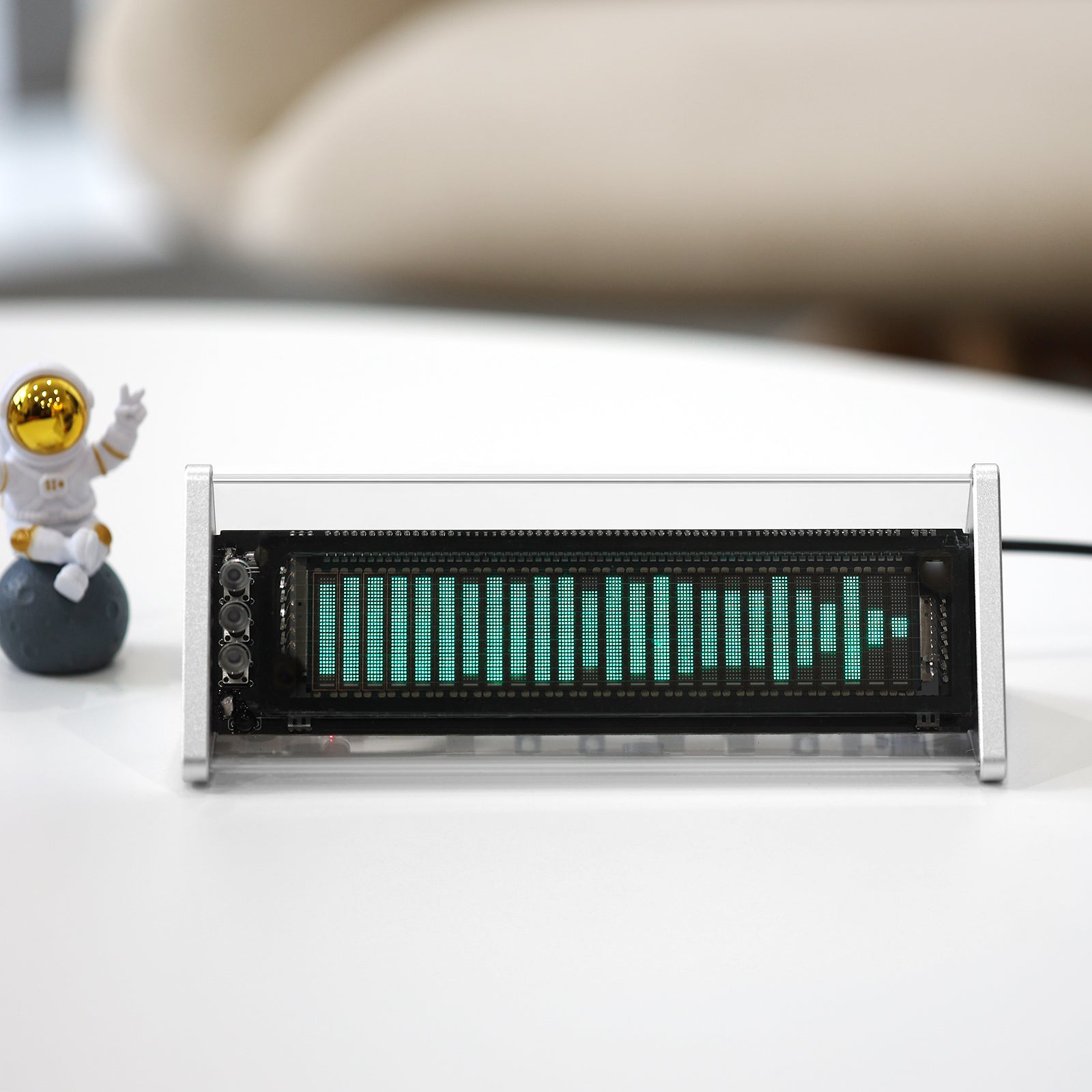 Douk Audio VFD253 3.5mm AUX Switcher Box VFD Audio Analyser Bluetooth 5.0 Receiver Home Desk Clock