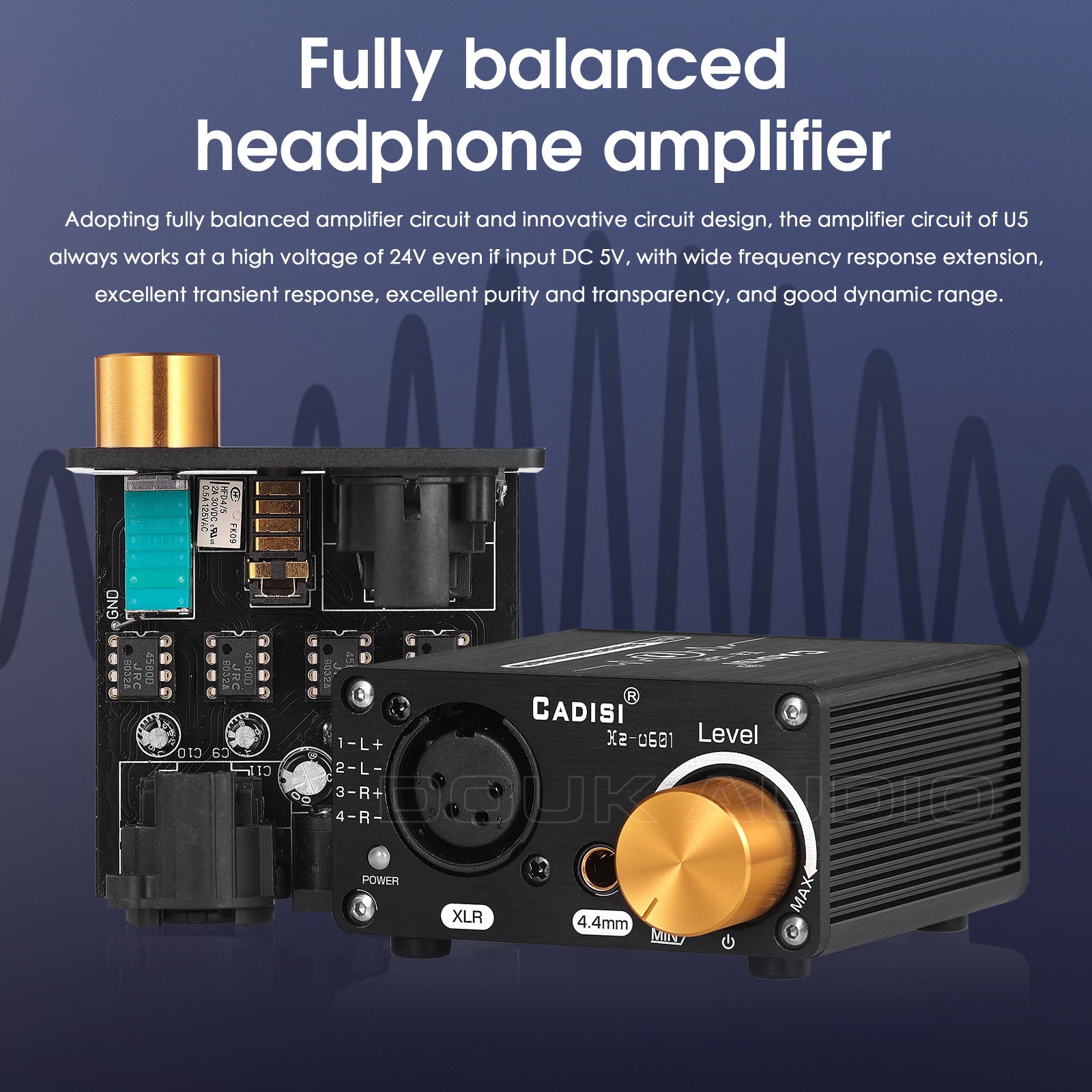 Douk Audio U5 Mini Fully Balanced Headphone Amplifier for XLR / 4.4mm Headsets