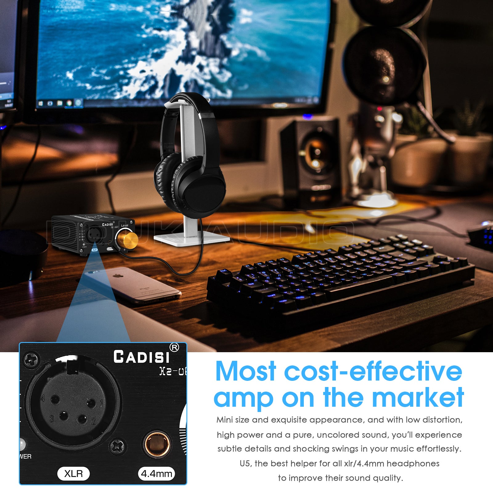 Douk Audio U5 Mini Fully Balanced Headphone Amplifier for XLR / 4.4mm Headsets