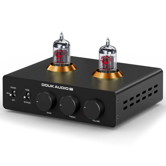 Douk Audio P7 HiFi Tube Phono Preamp with HPF Stereo Audio Pre-Amplifier