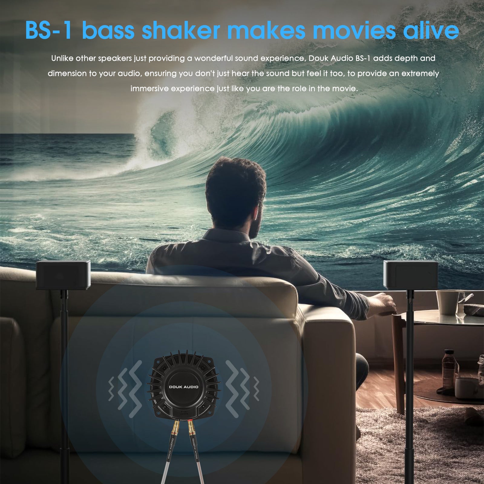 Douk Audio BS-1 High Power Tactile Bass Shaker 50Watt Subwoofer Transducer for Home/Car Theaters
