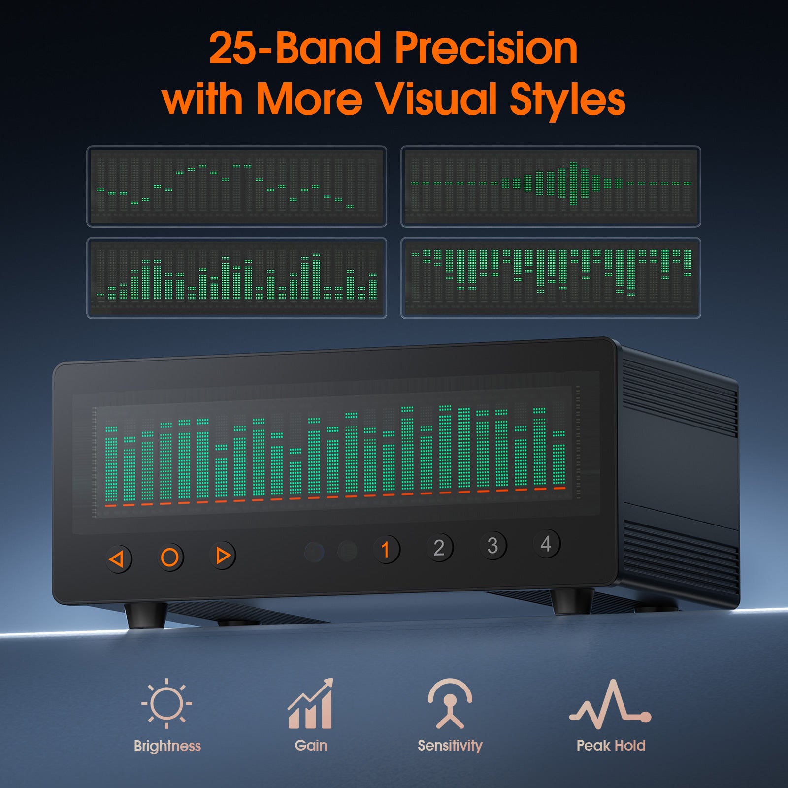 Douk Audio VFD253-PRO 4 Channel Audio Selector Music Spectrum Display