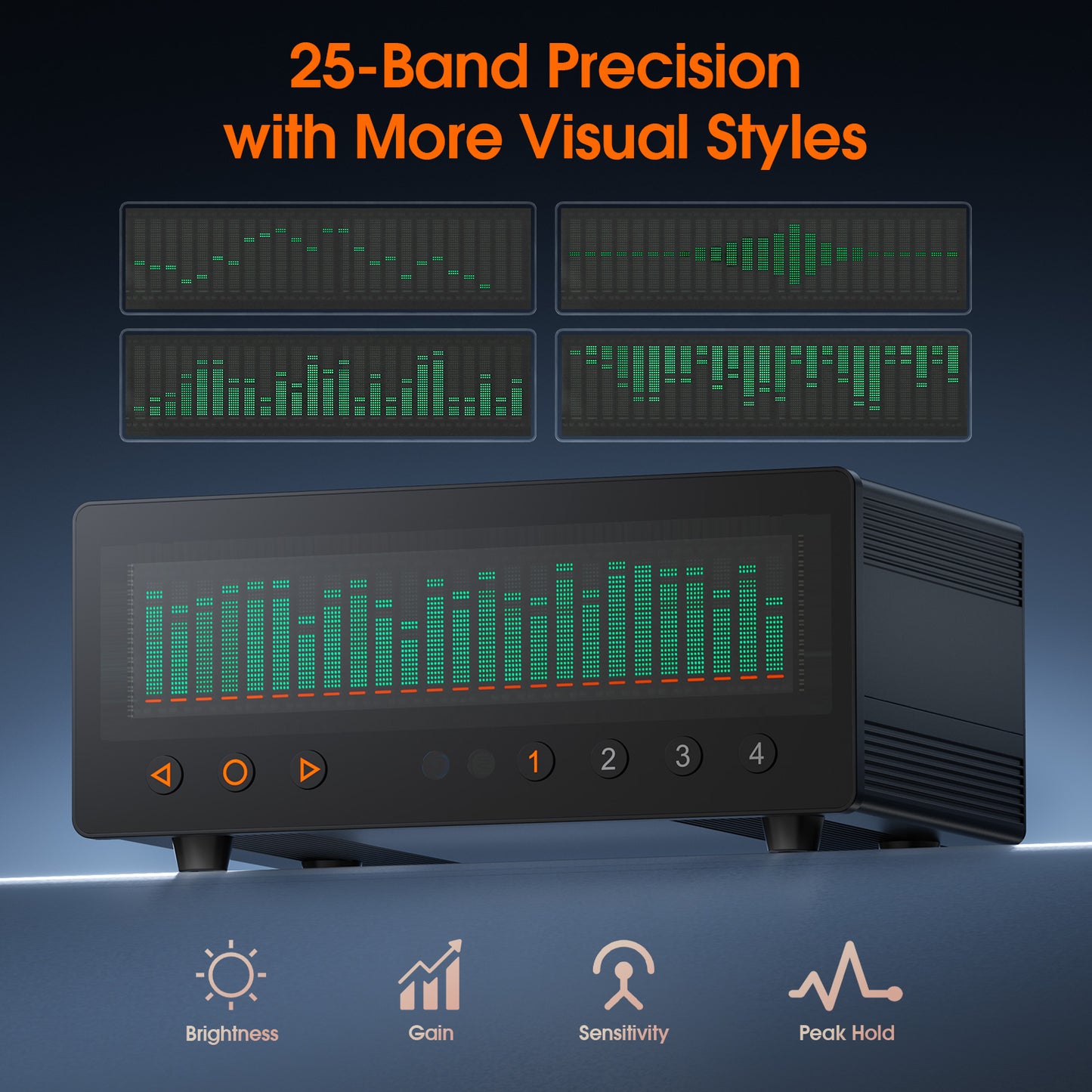 Douk Audio VFD253-PRO 4 Channel Audio Selector Music Spectrum Display