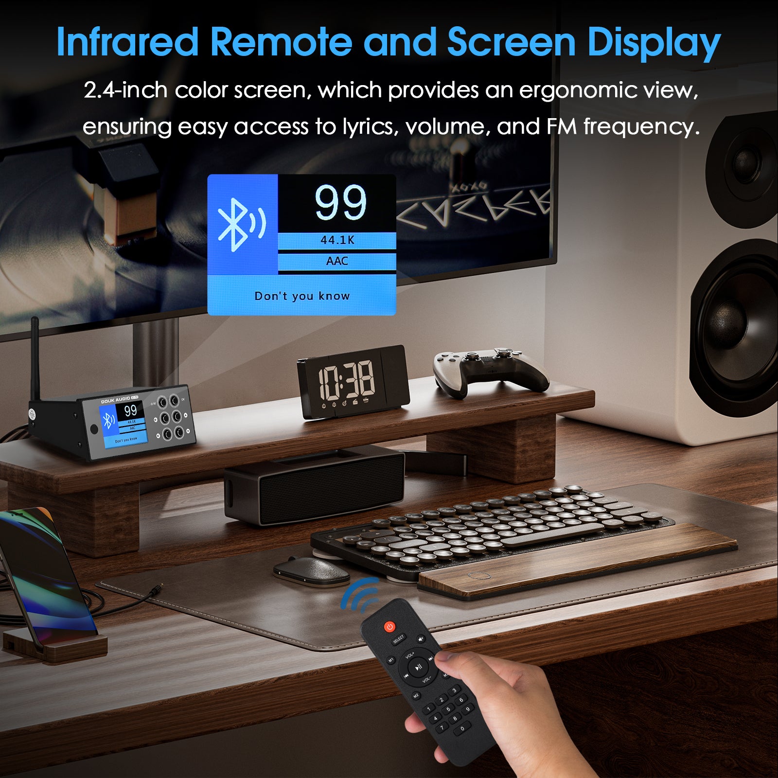 Douk Audio B1FM Mini HiFi Stereo Bluetooth 5.1 Receiver DAC Home Audio Music Player FM Radio
