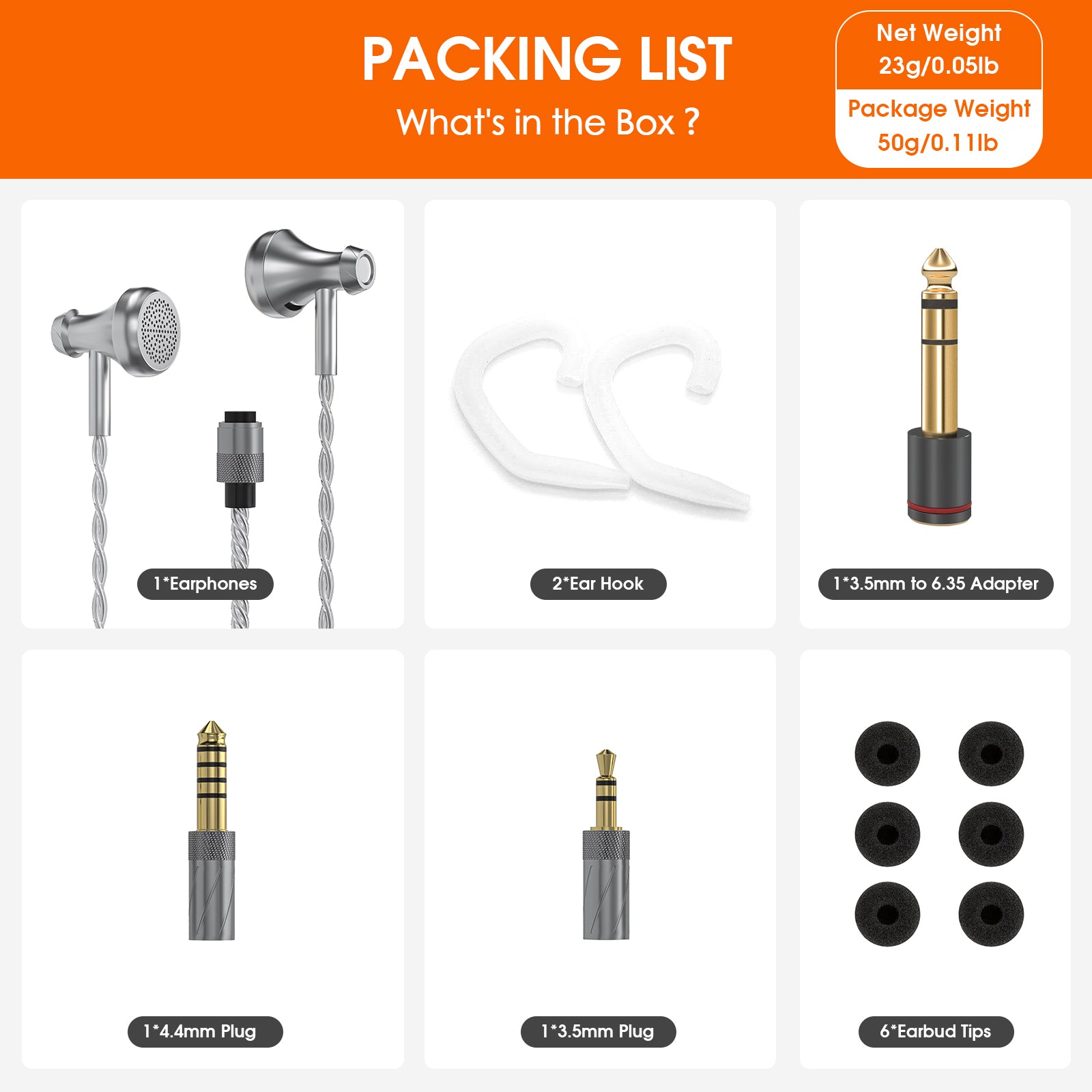 Douk Audio S3 HiFi Dynamic Driver In-Ear Headphone with 3.5/4.4mm Swappable Plug