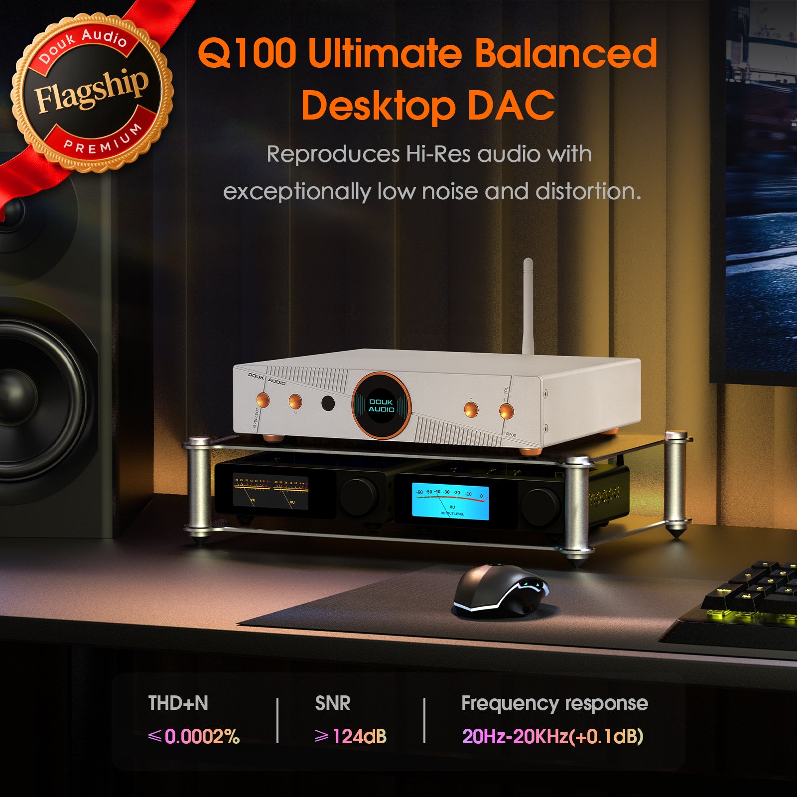 【Pre-sale】Douk Audio Q100 AK4499+AK4191 Fully Balanced Desktop DAC DSD512
