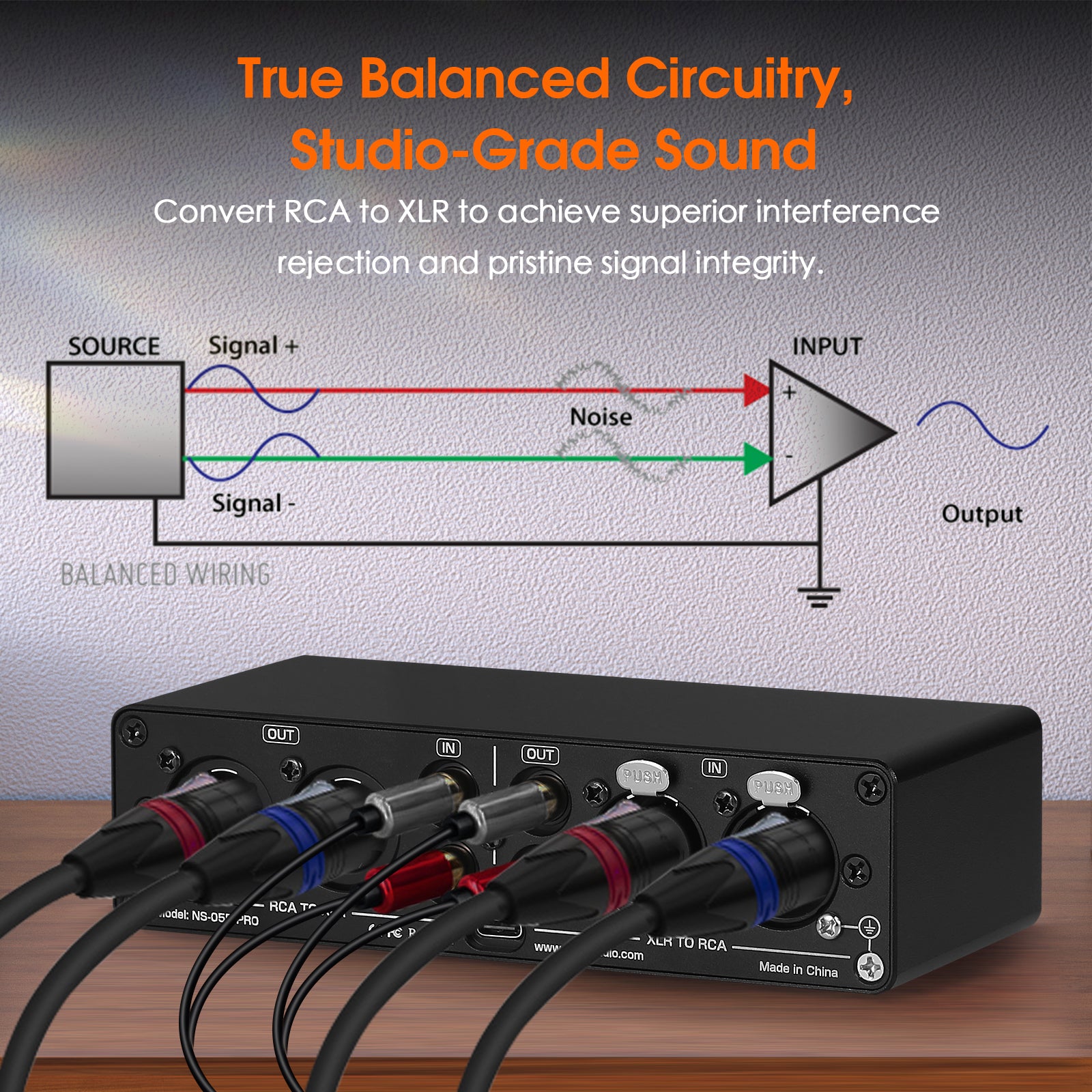 Nobsound NS-05P PRO HiFi XLR Balanced/ RCA Audio Converter