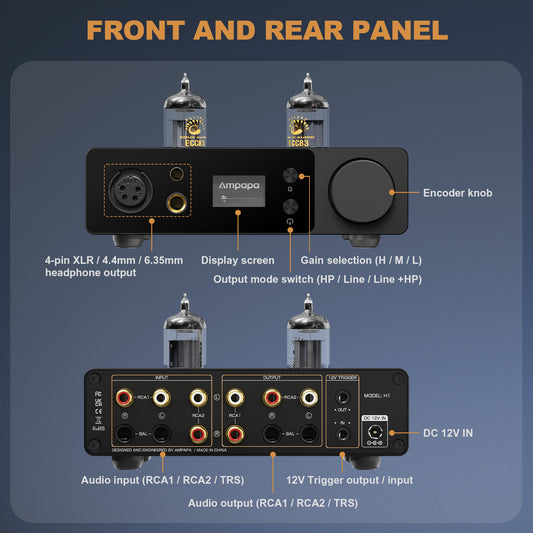 [Pre-Sale] Ampapa H1 Class A Headphone Amplifier 4000mW with TRS/RCA Preamp