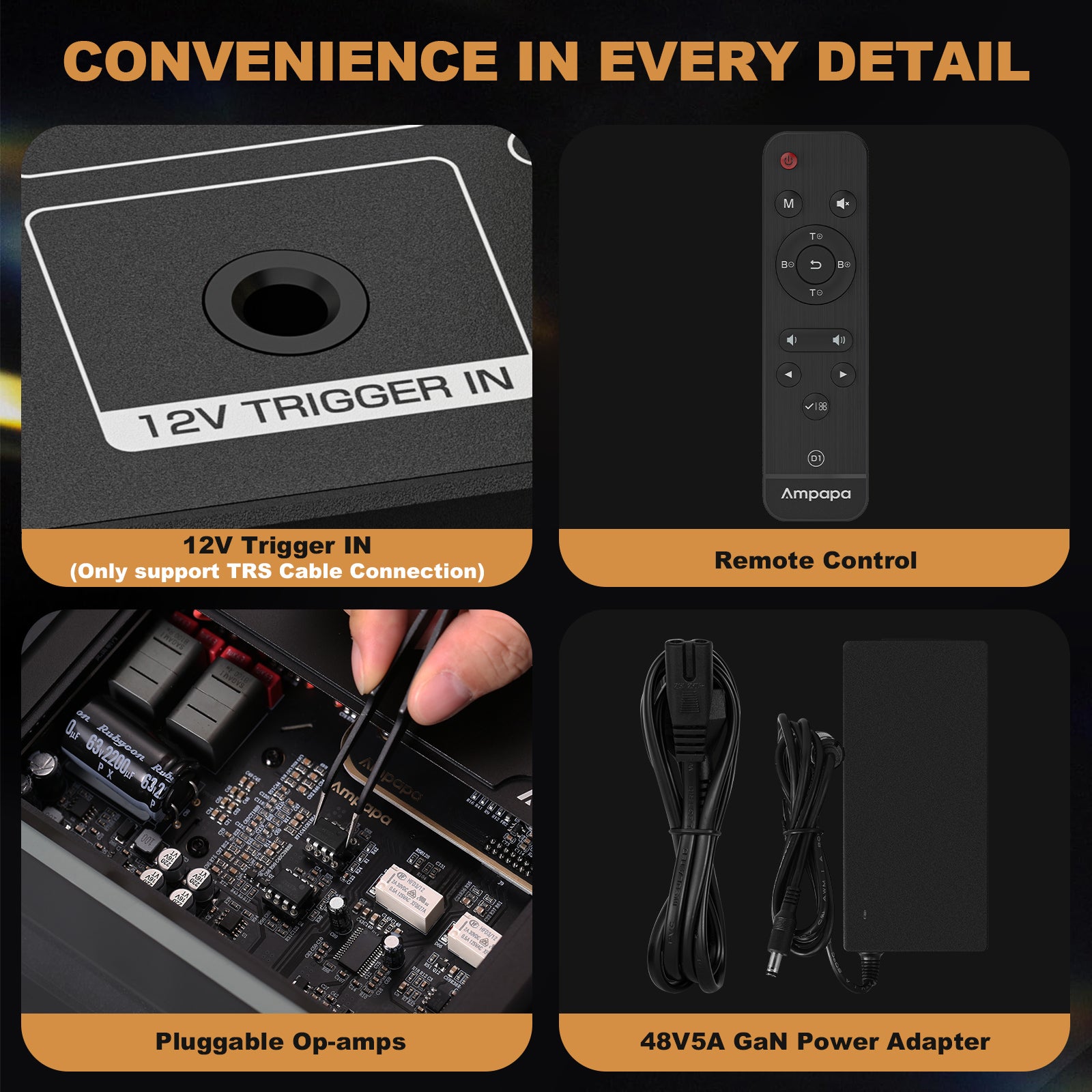 Ampapa D1 HIFI TPA3255 Amplifier with Digital VU Meter