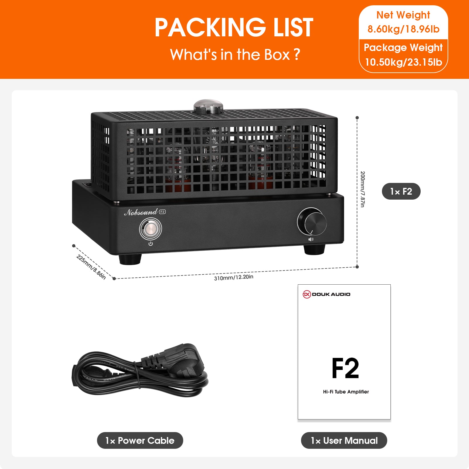 Nobsound F2 HiFi Single-Ended Class A Tube Amplifier