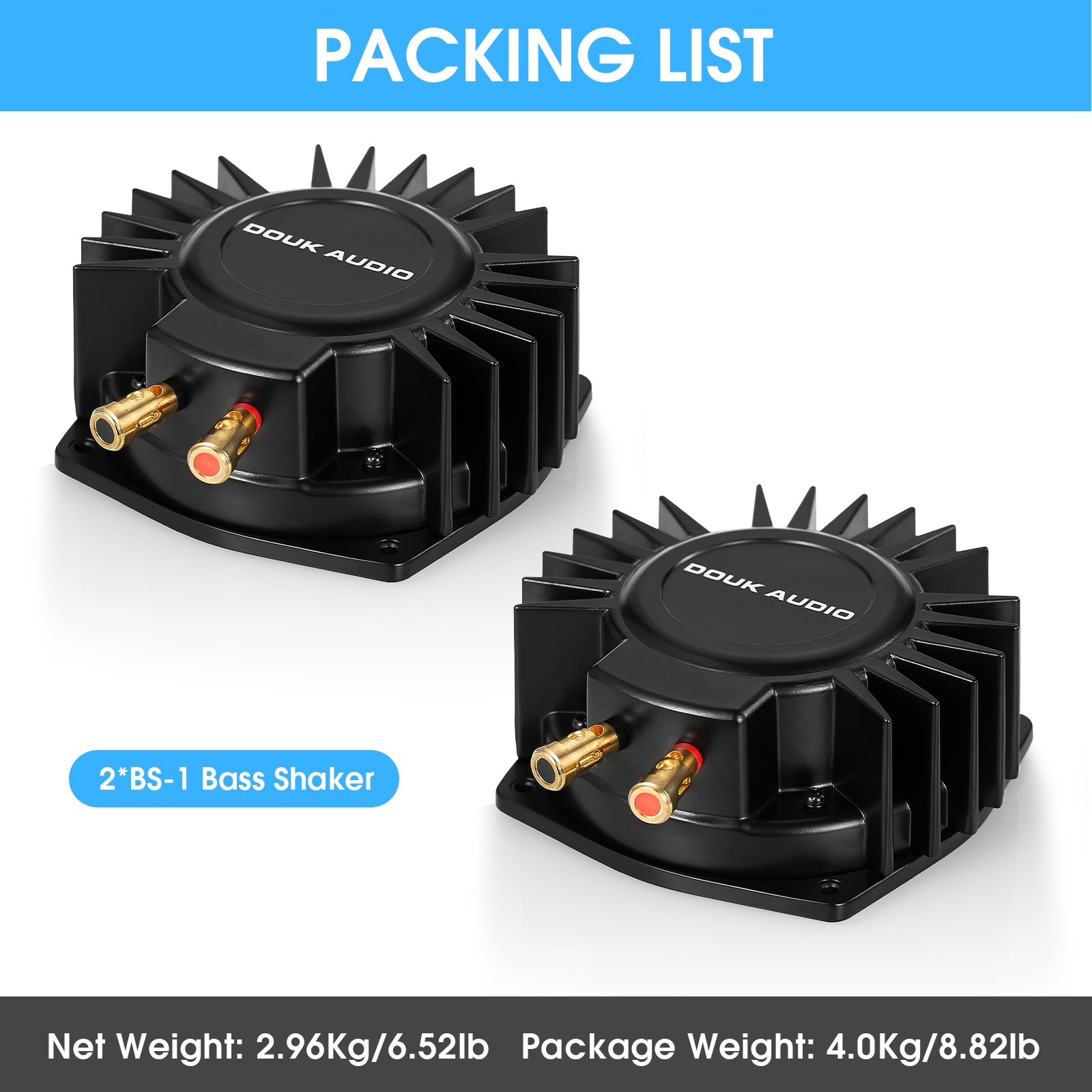 Douk Audio BS-1 High Power Tactile Bass Shaker 50Watt Subwoofer Transducer for Home/Car Theaters