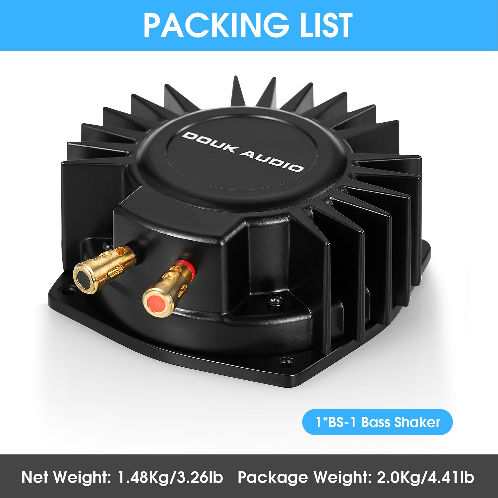 Douk Audio BS-1 High Power Tactile Bass Shaker 50Watt Subwoofer Transducer for Home/Car Theaters